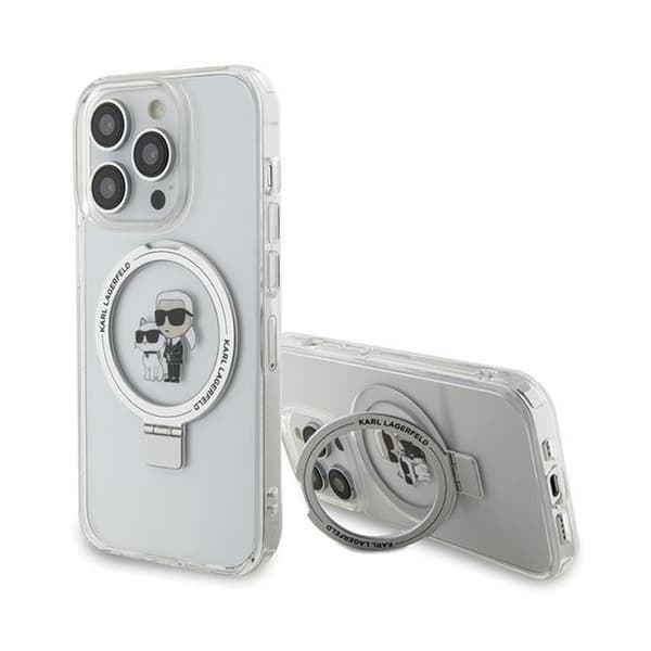 Karl Lagerfeld Ring Stand Karl & Choupette MagSafe - iPhone 14 Pro Cover (hvid)