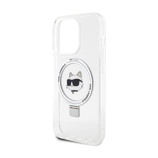 Karl Lagerfeld Ring Stand Choupette Head MagSafe - iPhone 15 Pro Max etui (hvid)