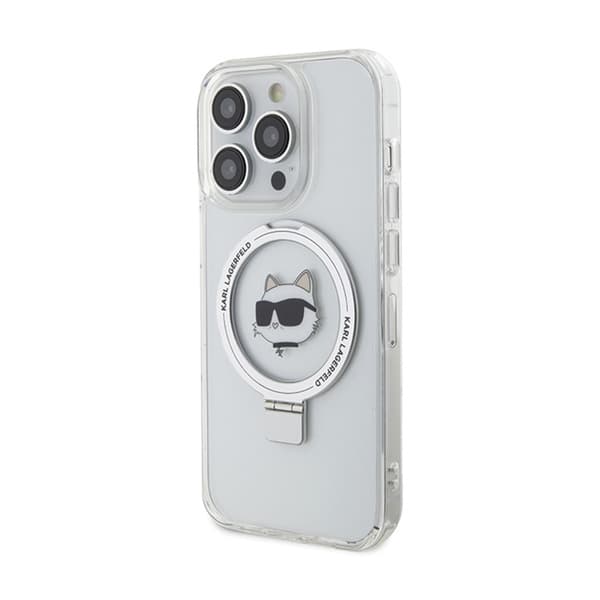 Karl Lagerfeld Ring Stand Choupette Head MagSafe - iPhone 15 Pro Max etui (hvid)