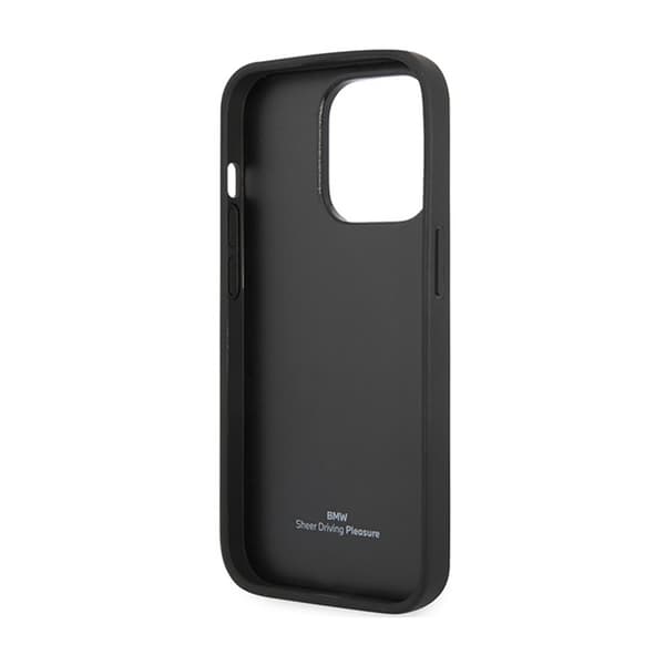 BMW Læder Quiltet - iPhone 14 Pro etui (sort)