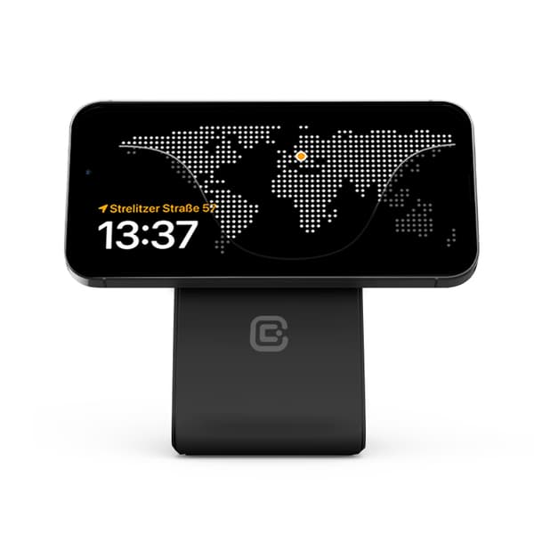 Crong MagSpot Pivot Stand - 3-i-1 trådløs oplader med MagSafe til iPhone, Apple Watch og AirPods (sort)