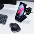 Miniatyrbild 10 av 10: Crong PowerSpot Pivot Stand - 3in1 trådlös laddare för iPhone, Samsung & Android, Galaxy Watch och TWS-hörlurar (svarta)