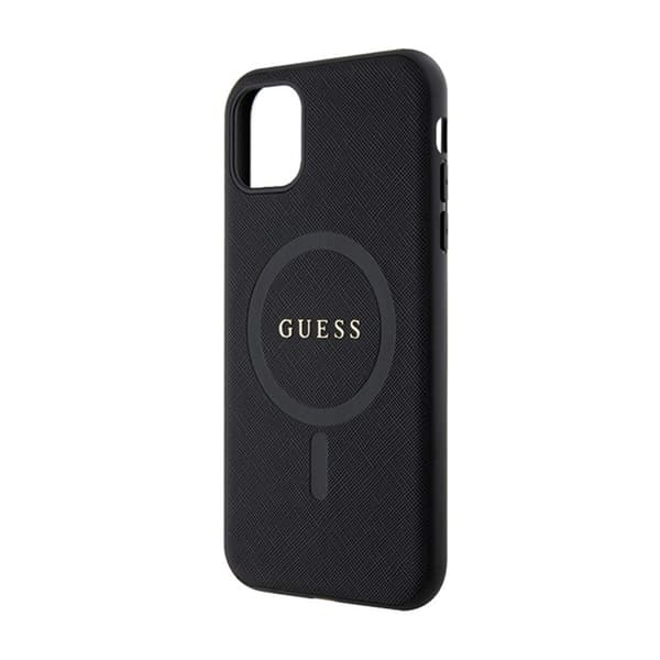 Guess Saffiano MagSafe - iPhone 11-fodral (svart)