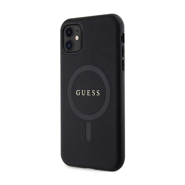 Guess Saffiano MagSafe - iPhone 11-fodral (svart)