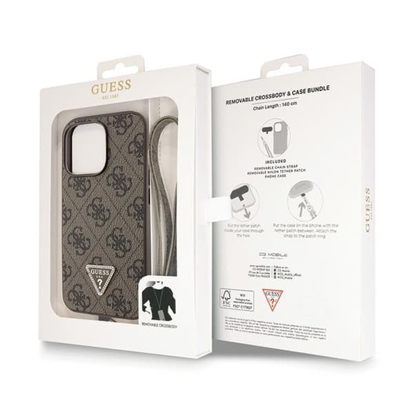 Guess Crossbody 4G metallogo - iPhone 13 Pro-cover (brun)