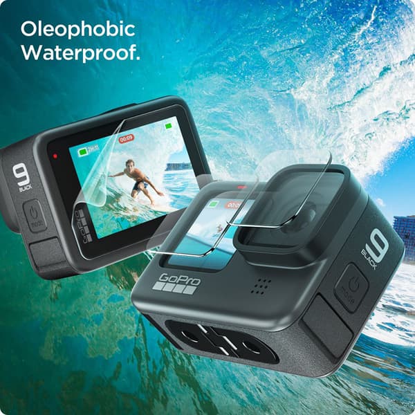 Spigen Glas.TR Slim + Film 2-Set - Sæt med briller og film til GoPro Hero 12 / 11 / 10 / 9 (2 sæt)