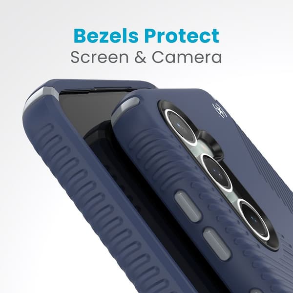 Speck Presidio2 Grip - Samsung Galaxy S23 FE-fodral (kustblå/svart/vit)