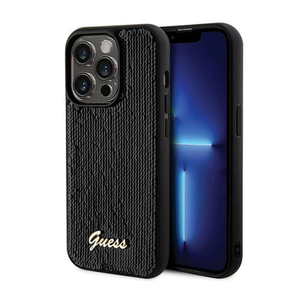 Guess Sequin Script Metal - iPhone 13 Pro-fodral (svart)