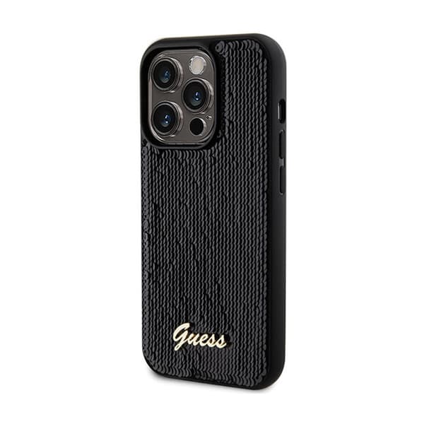 Guess Sequin Script Metal - iPhone 13 Pro Max etui (sort)
