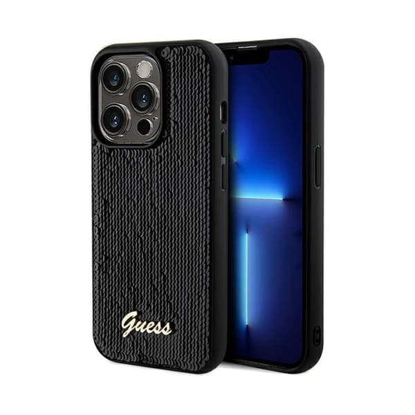Guess Sequin Script Metal - iPhone 14 Pro-cover (sort)