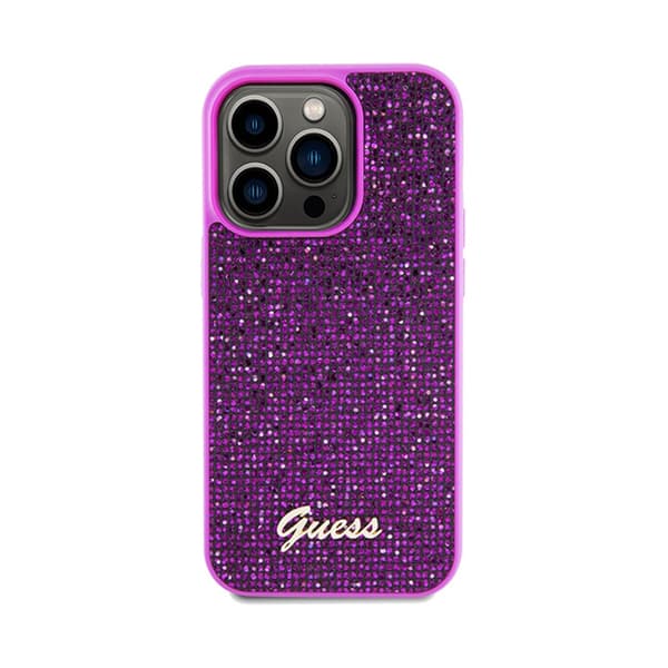 Guess Disco Metal Script - iPhone 14 Pro-cover (fuchsia)