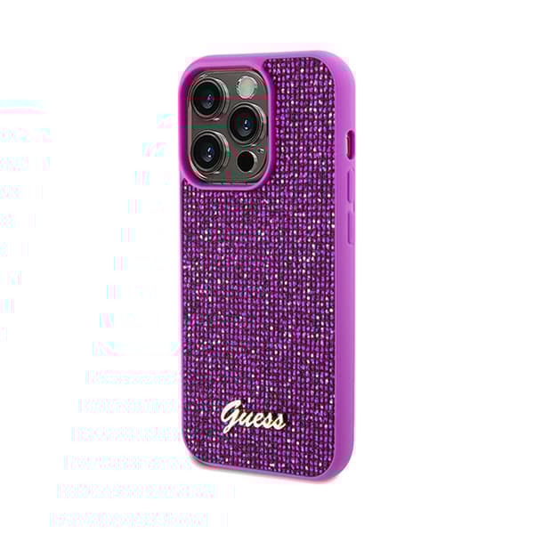 Guess Disco Metal Script - iPhone 14 Pro-cover (fuchsia)