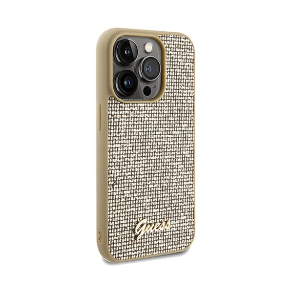 Guess Disco Metal Script - iPhone 14 Pro etui (guld)