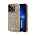 Miniatyrbillede 1 af 8: Guess Disco Metal Script - iPhone 14 Pro etui (guld)