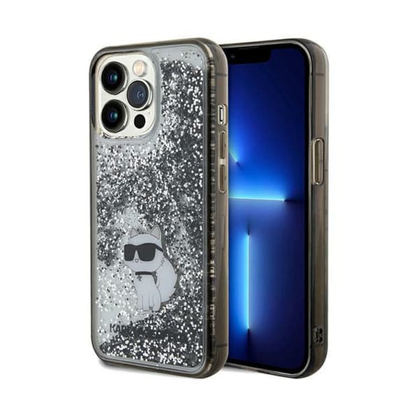 Karl Lagerfeld Liquid Glitter Choupette - iPhone 13 Pro Fodral (Transparent)