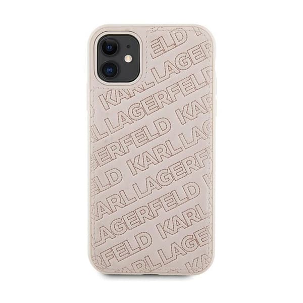 Karl Lagerfeld Quilted K-mönster - iPhone 11-fodral (rosa)