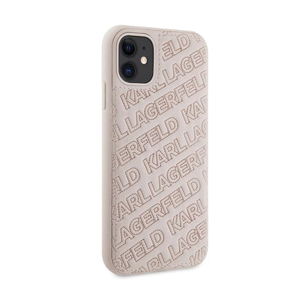 Karl Lagerfeld Quilted K-mönster - iPhone 11-fodral (rosa)