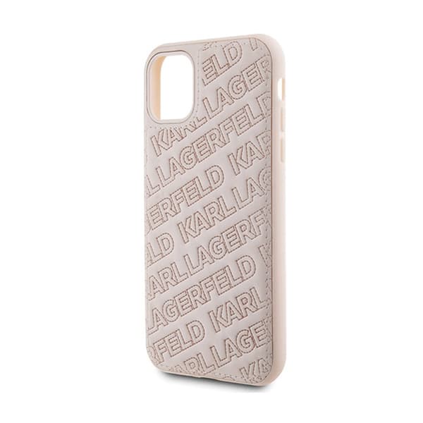 Karl Lagerfeld Quilted K-mönster - iPhone 11-fodral (rosa)