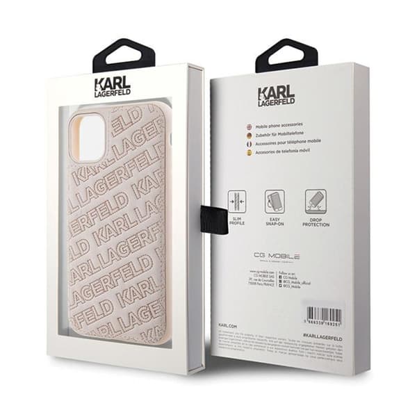 Karl Lagerfeld Quilted K-mönster - iPhone 11-fodral (rosa)