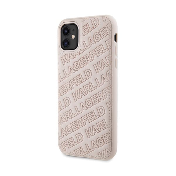Karl Lagerfeld Quilted K-mönster - iPhone 11-fodral (rosa)