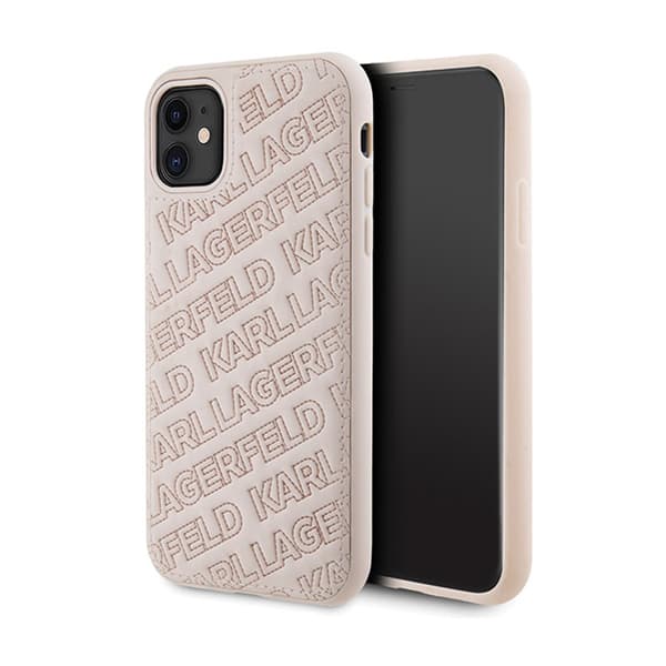 Karl Lagerfeld Quilted K-mönster - iPhone 11-fodral (rosa)