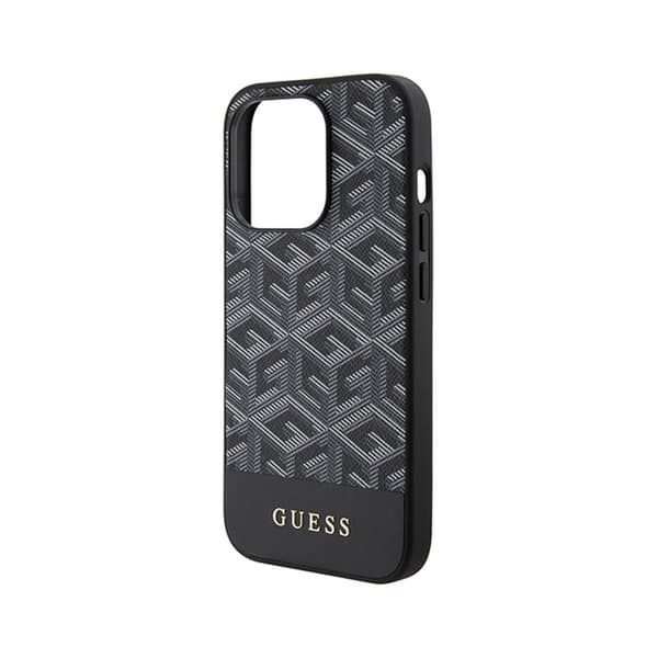 Guess GCube Stripes MagSafe - iPhone 15 Pro etui (sort)