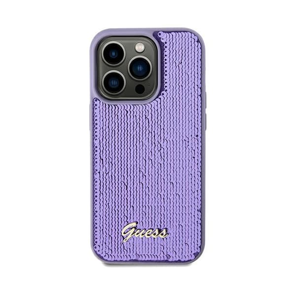 Guess Sequin Script Metal - iPhone 13 Pro Max etui (lilla)