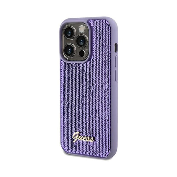 Guess Sequin Script Metal - iPhone 13 Pro Max etui (lilla)