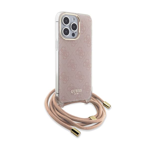 Guess Crossbody Cord 4G Print - iPhone 15 Pro-cover (Pink)