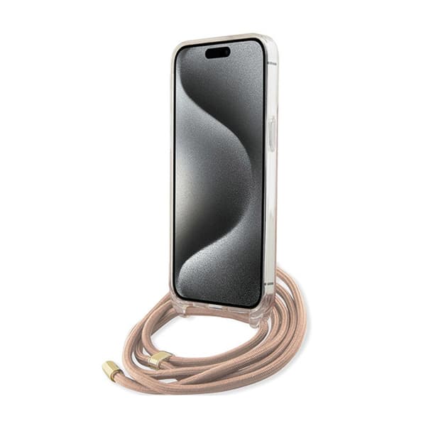 Guess Crossbody Cord 4G Print - iPhone 15 Pro-cover (Pink)