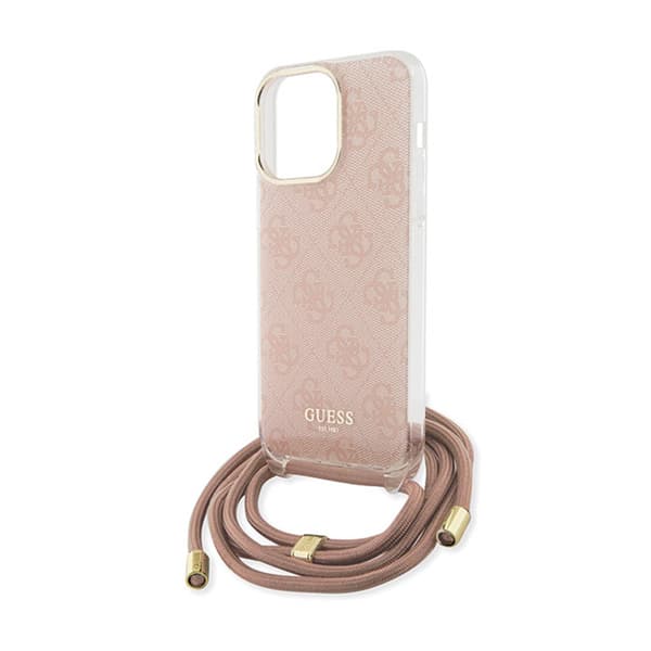 Guess Crossbody Cord 4G Print - iPhone 15 Pro-cover (Pink)