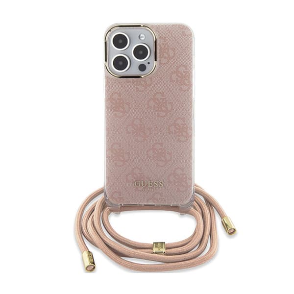 Guess Crossbody Cord 4G Print - iPhone 15 Pro-cover (Pink)