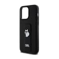 Pikkukuva 6 / 8: Karl Lagerfeld Gripstand Saffiano Choupette Pins - iPhone 13 Pro -kotelo (musta)