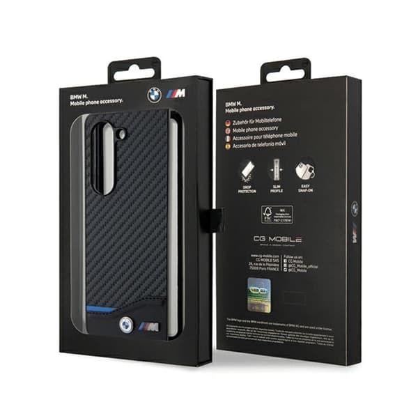 BMW Leather Carbon - Samsung Galaxy Z Fold 5 -kotelo (musta)