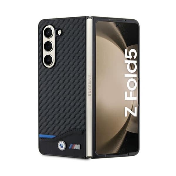 BMW Leather Carbon - Samsung Galaxy Z Fold 5 -kotelo (musta)