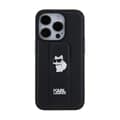 Pikkukuva 3 / 9: Karl Lagerfeld Gripstand Saffiano Choupette Pins - iPhone 14 Pro Max -kotelo (musta)