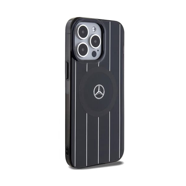 Mercedes Double Layer Crossed Lines MagSafe - iPhone 15 Pro Max -kotelo (musta)