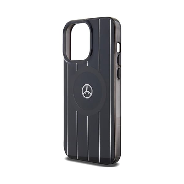 Mercedes Double Layer Crossed Lines MagSafe - iPhone 15 Pro Max -kotelo (musta)