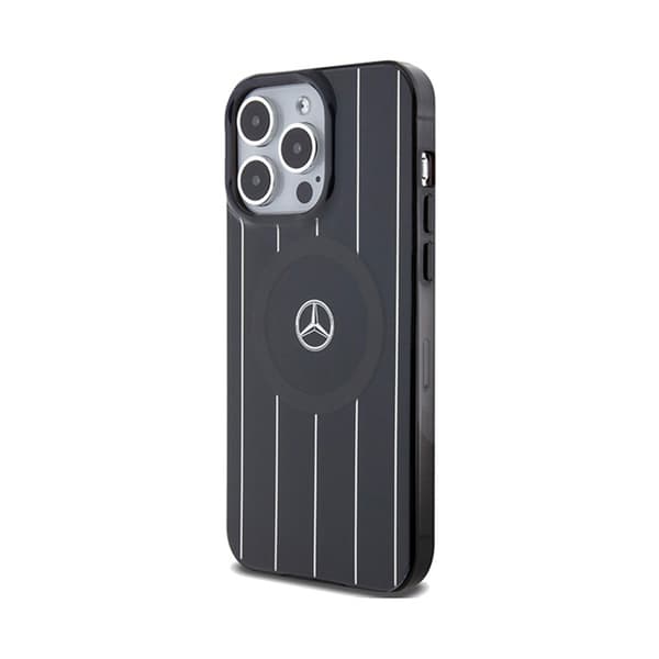 Mercedes Double Layer Crossed Lines MagSafe - iPhone 15 Pro Max -kotelo (musta)