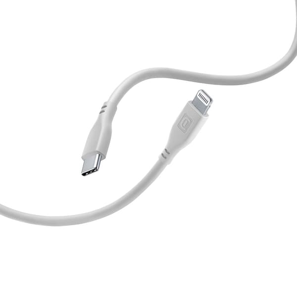 Cellularline Soft Cable - MFi-certificeret USB-C til Lightning-kabel 1,2 m (grå)