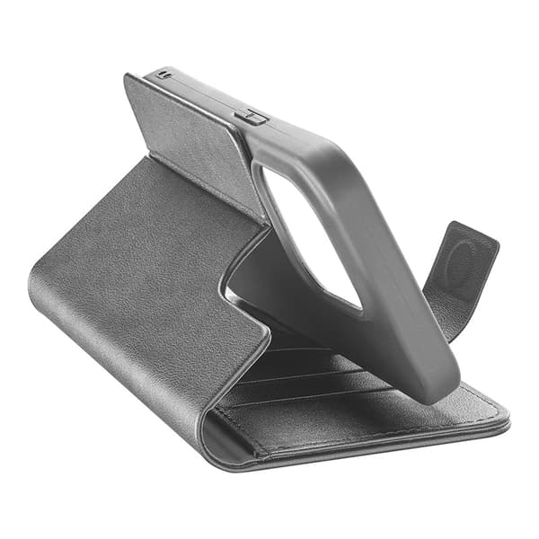 Cellularline Book Agenda - iPhone 15 Pro-etui med MICROBAN-coating (sort)