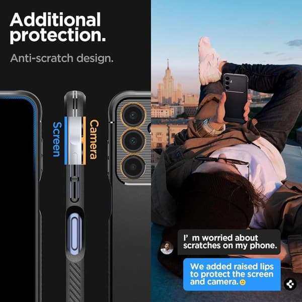 Spigen Rugged Armor - Etui til Samsung Galaxy A25 5G (sort)