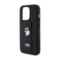 Pikkukuva 7 / 9: Karl Lagerfeld Gripstand Saffiano Choupette Pins - iPhone 15 Pro -kotelo (musta)