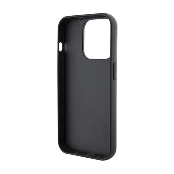 Karl Lagerfeld Gripstand Saffiano Choupette Pins - iPhone 15 Pro -kotelo (musta)
