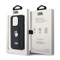 Pikkukuva 9 / 9: Karl Lagerfeld Gripstand Saffiano Choupette Pins - iPhone 15 Pro -kotelo (musta)