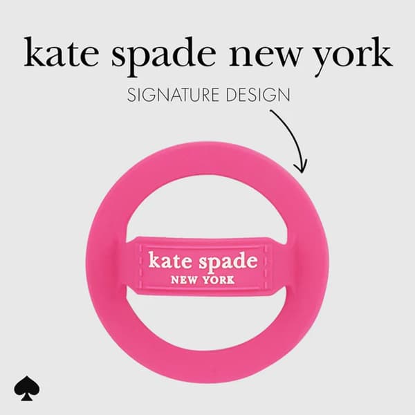 Kate Spade New York Magnetic Loop Grip - MagSafe Finger Grip (Pom Pom Pink)