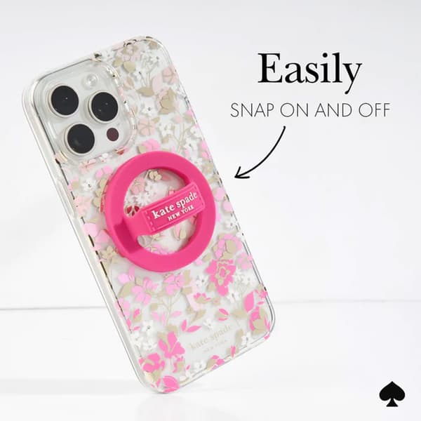 Kate Spade New York Magnetic Loop Grip - MagSafe Finger Grip (Pom Pom Pink)