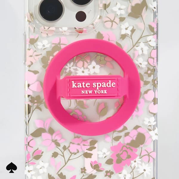 Kate Spade New York Magnetic Loop Grip - MagSafe Finger Grip (Pom Pom Pink)