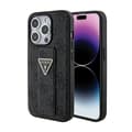 Miniatyrbild 1 av 9: Guess Grip Stand 4G Triangle Strass-logotyp - iPhone 15 Pro-fodral (svart)