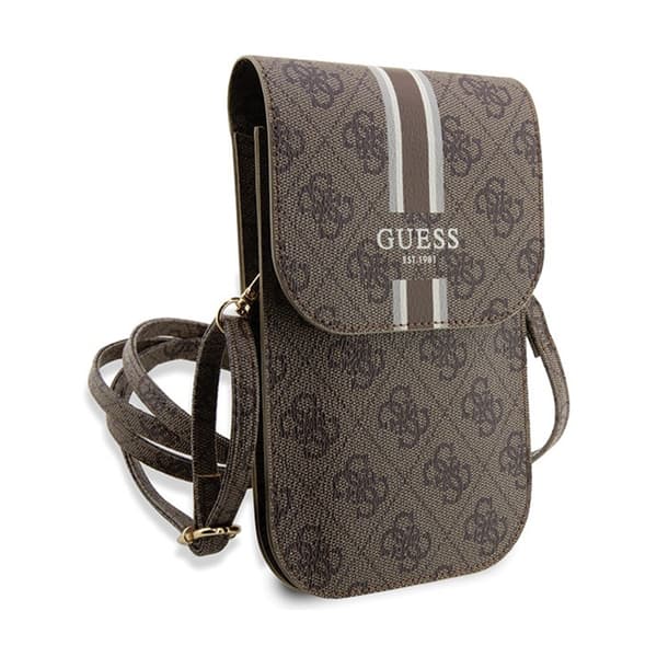 Guess 4G Stripes - Crossbody-telefonväska (brun)